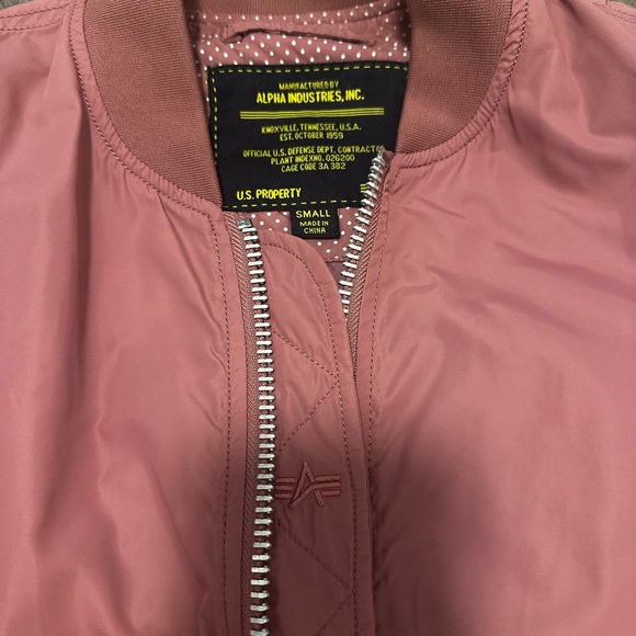 Alpha Industries MA1 59 Bomber Jacket in Dusty Pink - Picture 7 of 8